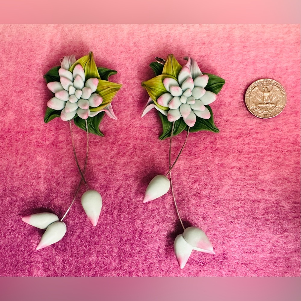 Gorgeous Succulent Earrings - Handmade in Ukraine - Picture 4 of 5